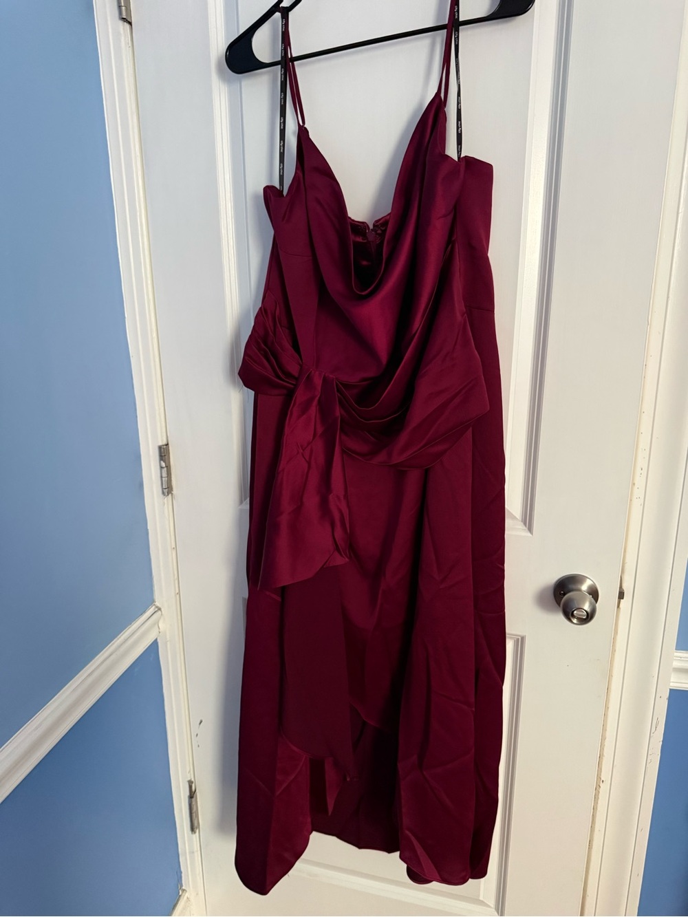 City Chic One-Shoulder Draped Wine Dress